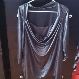 black metallic dressy blouse